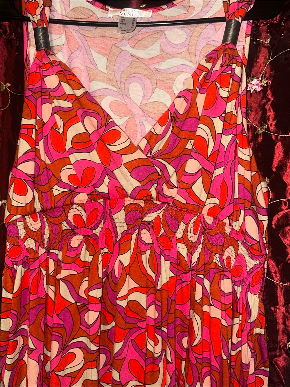 VENUS Red Pink Patterned Maxi Dress - Picture 2 of 8